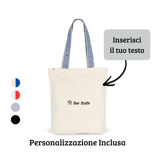 Borsa Shopper con manici Ethnic - Personalizzabile con ricamo