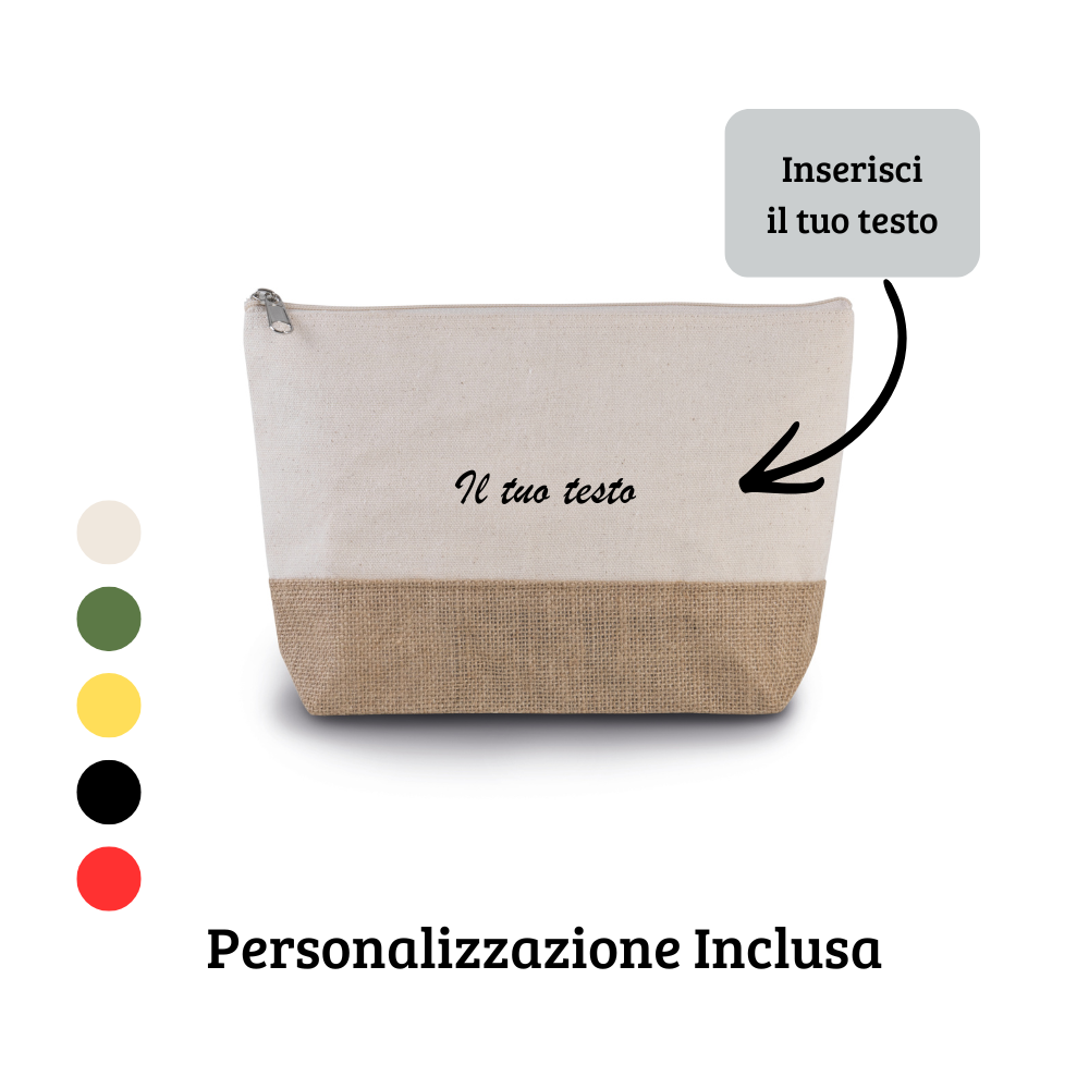 Pochette in cotone canvas & juta
