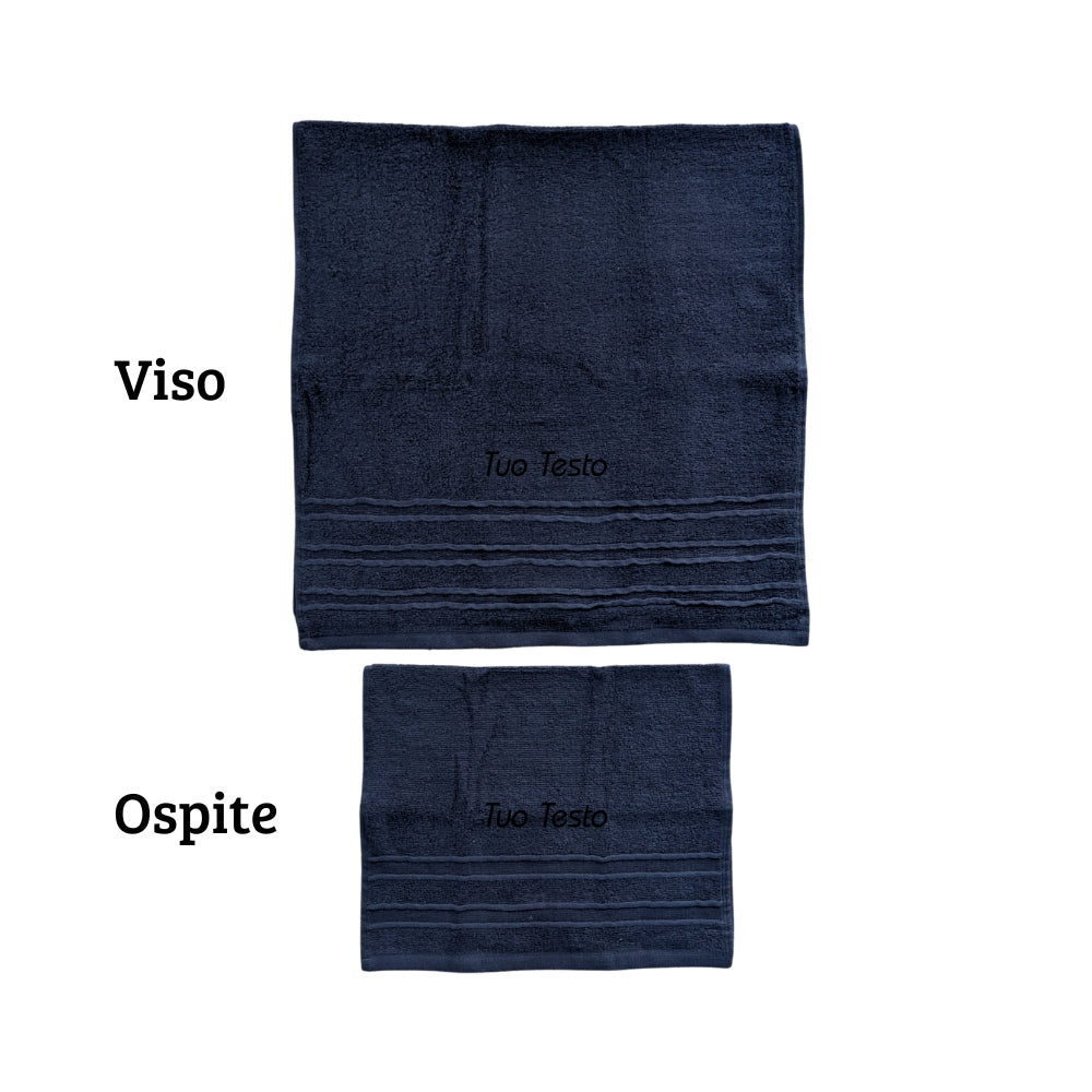 Set Asciugamani Personalizzati – Coppia Viso e Ospite Ricamata