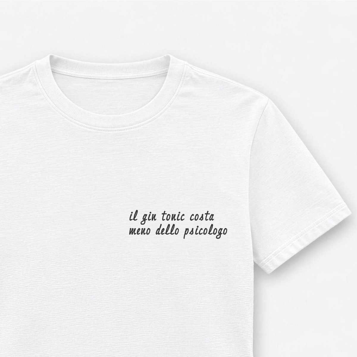 Women's embroidered T-shirt - gin and tonic costs less than a psychologist