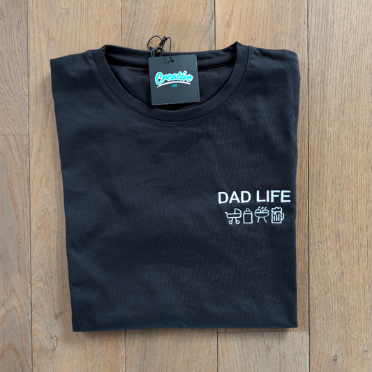 T-shirt Uomo "DAD LIFE" - Ricamo lato Cuore