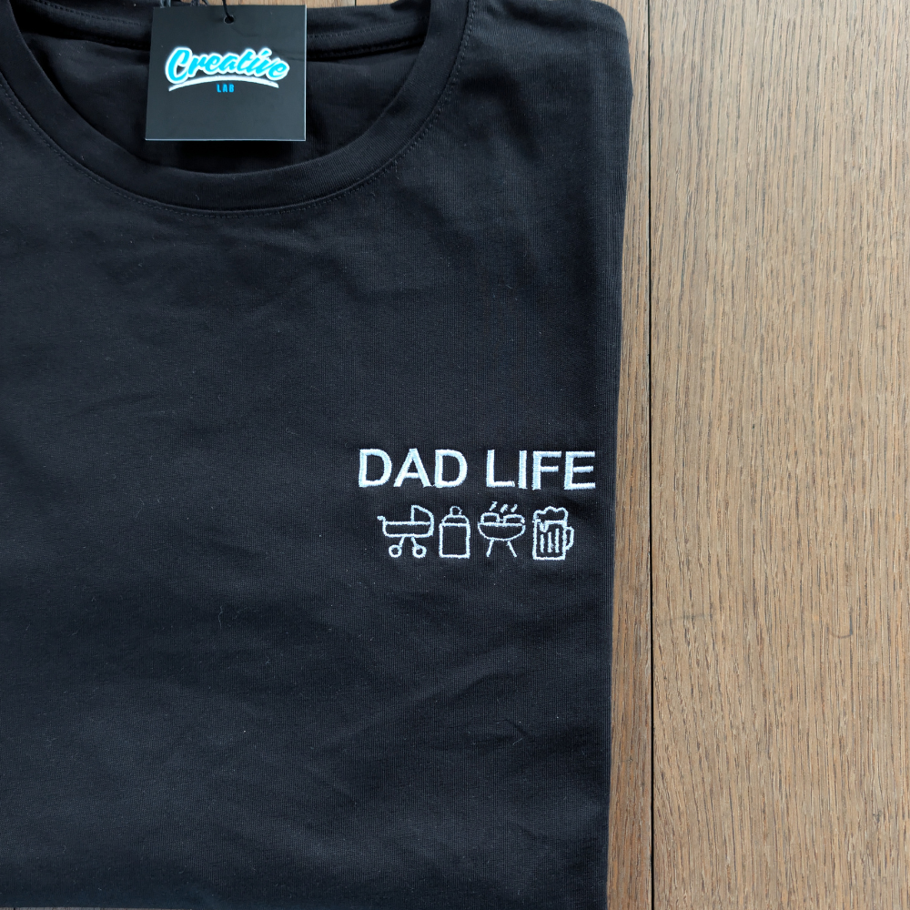 T-shirt Uomo "DAD LIFE" - Ricamo lato Cuore