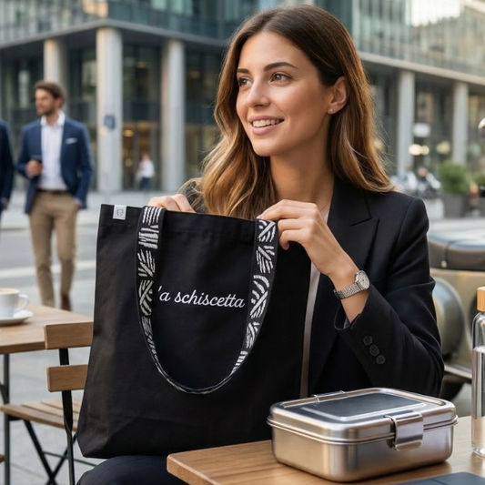 Borsa Shopper " a' schiscetta" - Ricamata