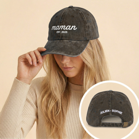 Casquette personnalisée — MAMAN EST. avec prénoms brodés