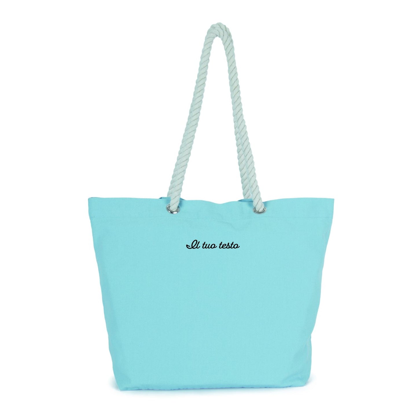 Borsa Shopper in Cotone con manici in corda - Personalizzabile con ricamo