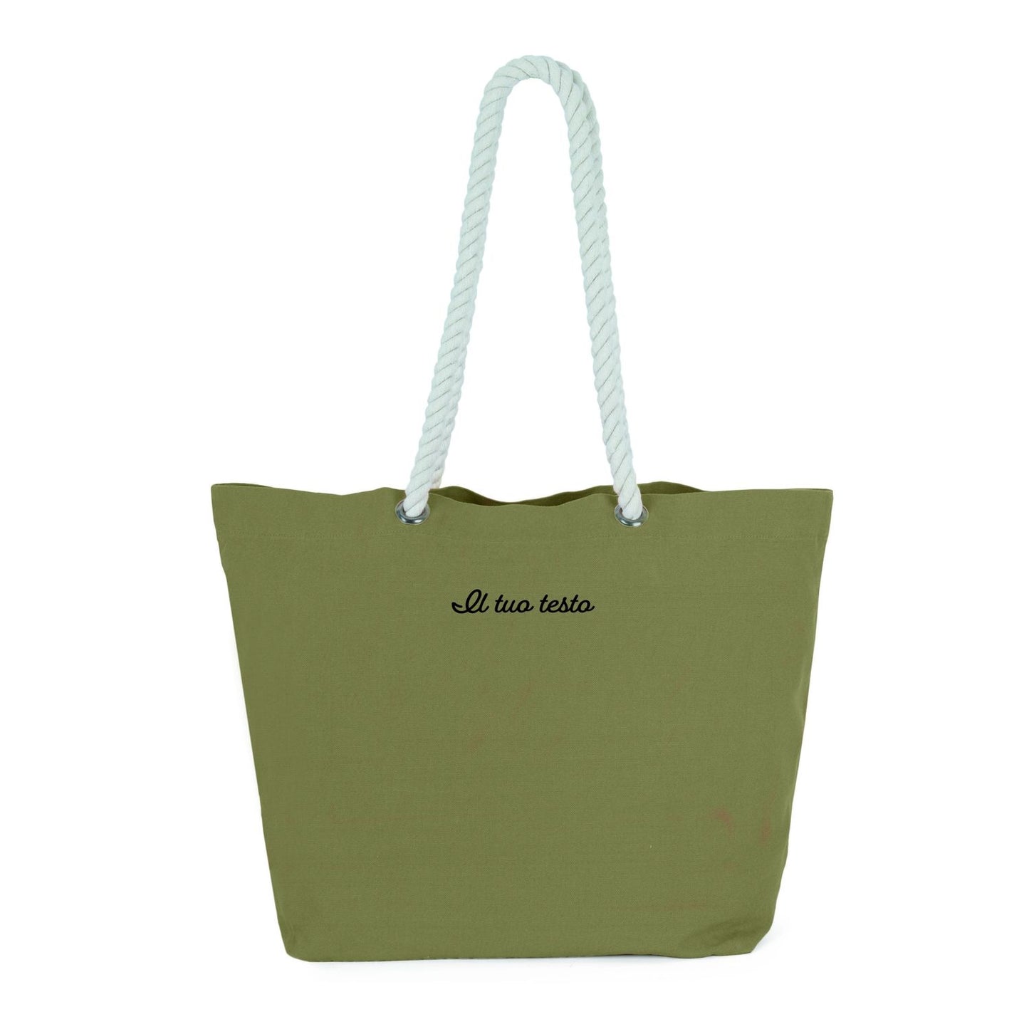 Borsa Shopper in Cotone con manici in corda - Personalizzabile con ricamo