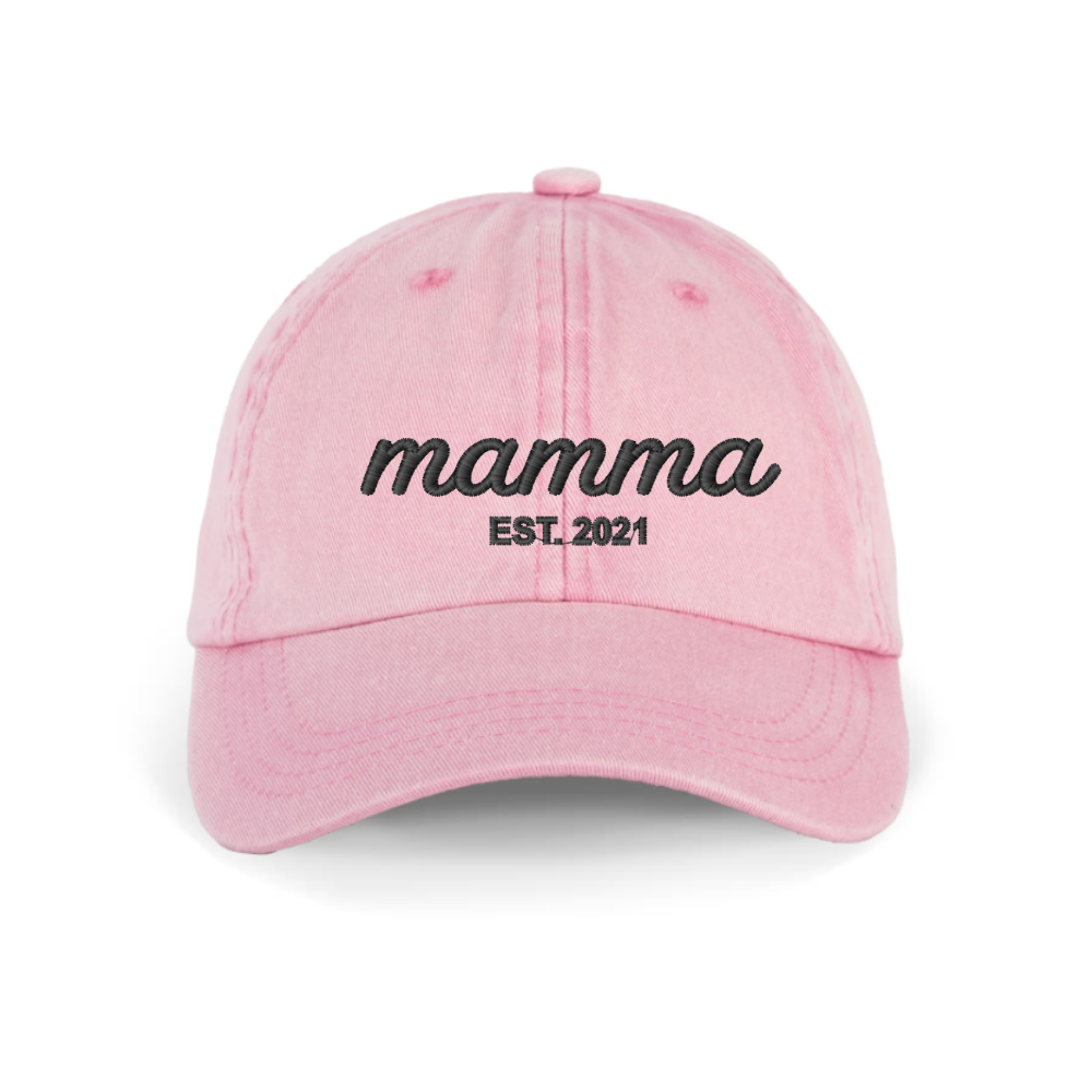 Cappellino personalizzato — MAMMA EST. con nomi ricamati