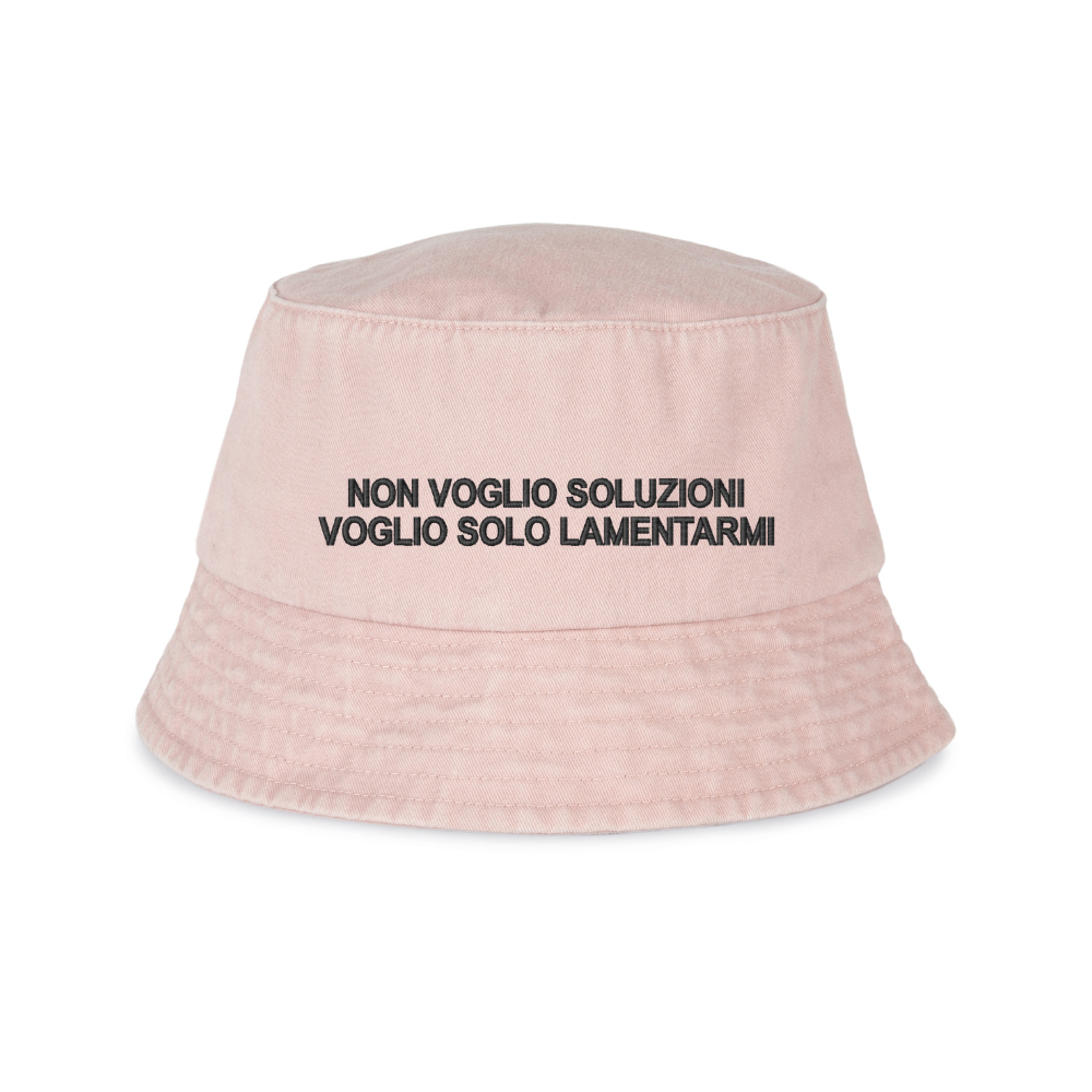 Cappello Pescatore Vintage" non voglio soluzioni voglio solo lamentarmi" Ricamato