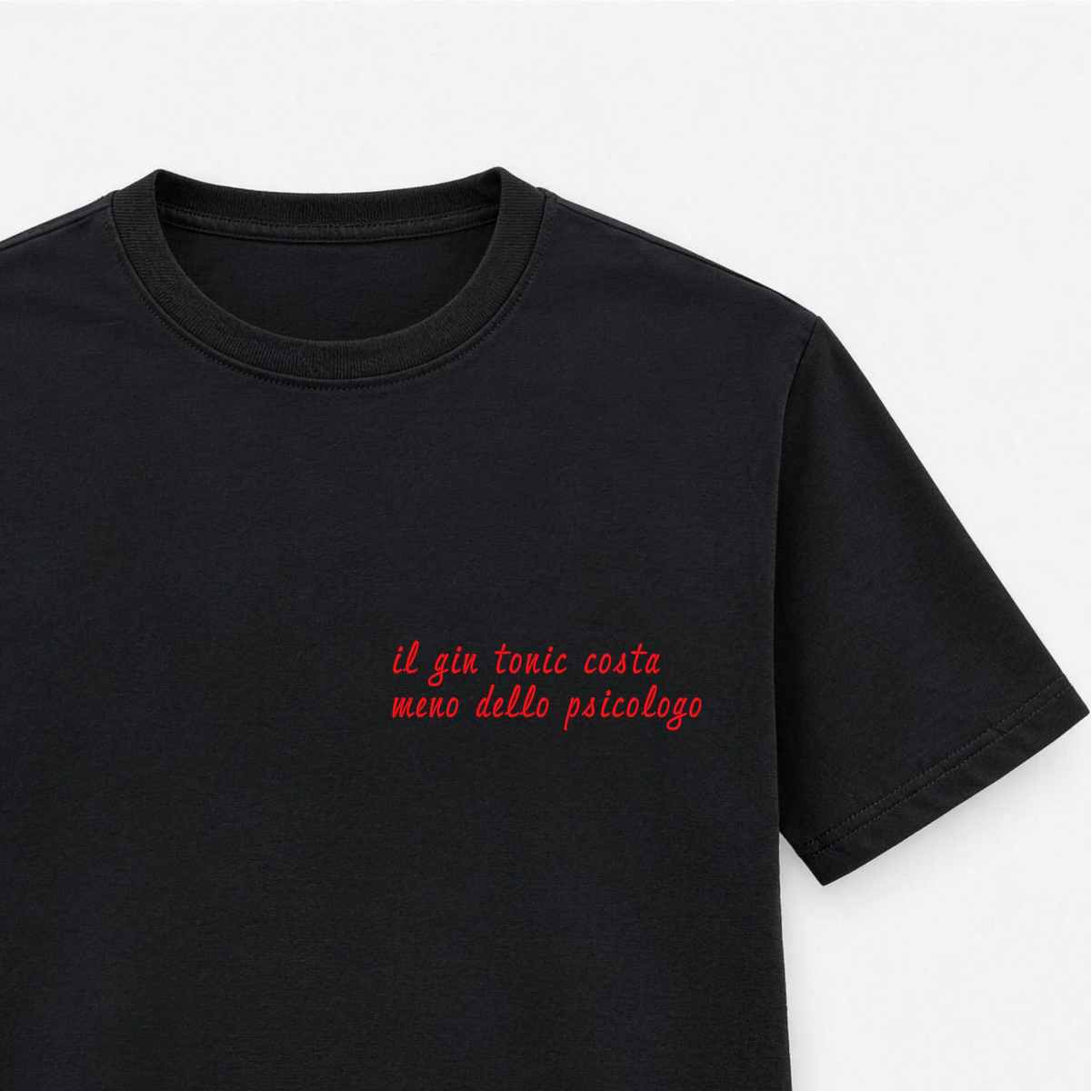 Women's embroidered T-shirt - gin and tonic costs less than a psychologist