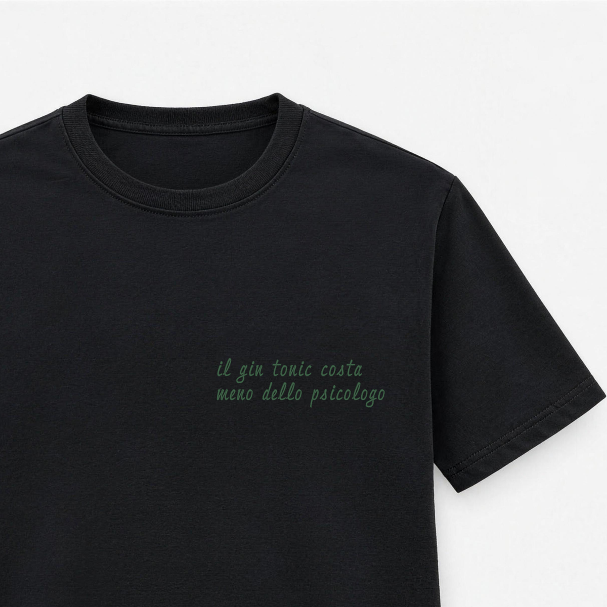 Women's embroidered T-shirt - gin and tonic costs less than a psychologist