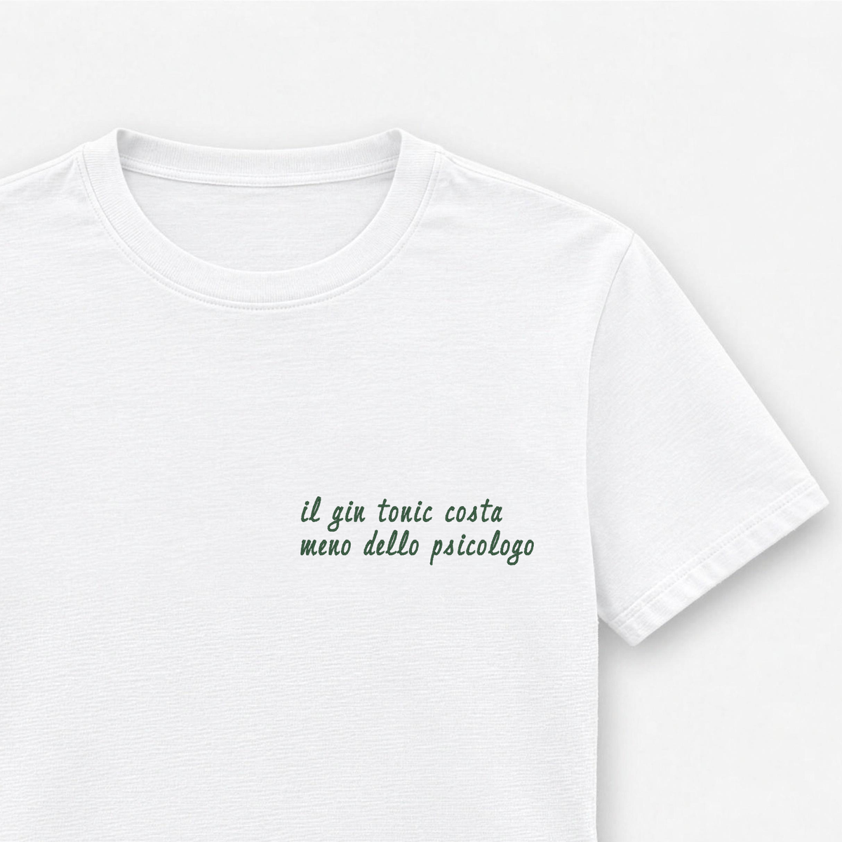 Women's embroidered T-shirt - gin and tonic costs less than a psychologist