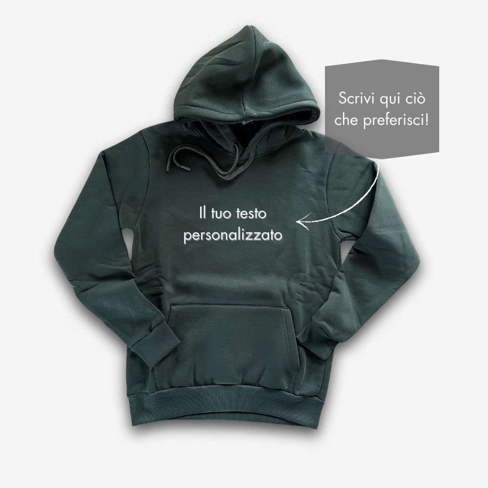 Felpa Uomo con Cappuccio Personalizzata – Ricamo Centrale o Lato Cuore