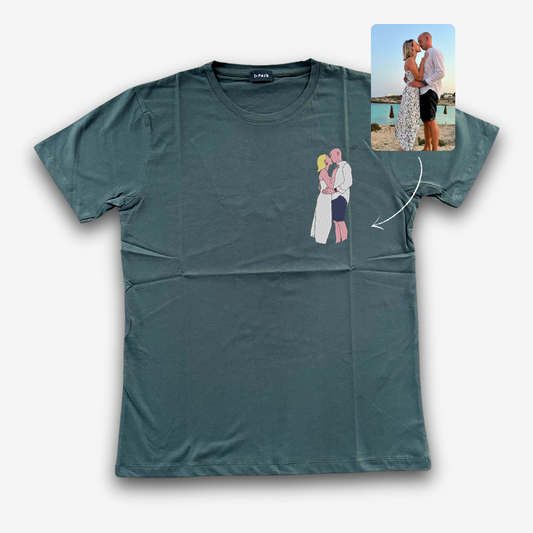 T-shirt Uomo Personalizzata con Foto Ricamata a colori