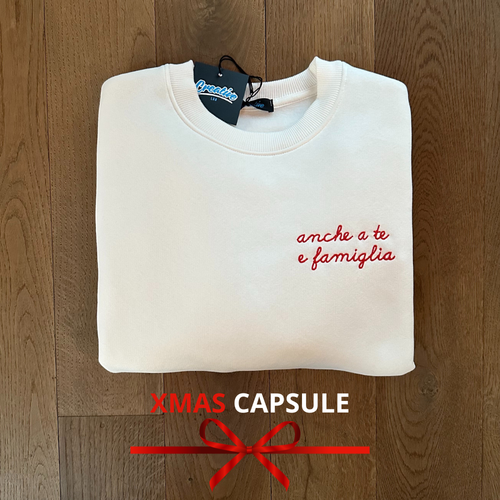 Felpa ricamata anche a te e famiglia