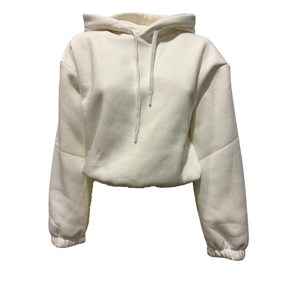 Felpa Crop Donna con Cappuccio "OGGI NERA" – Ricamo centrale