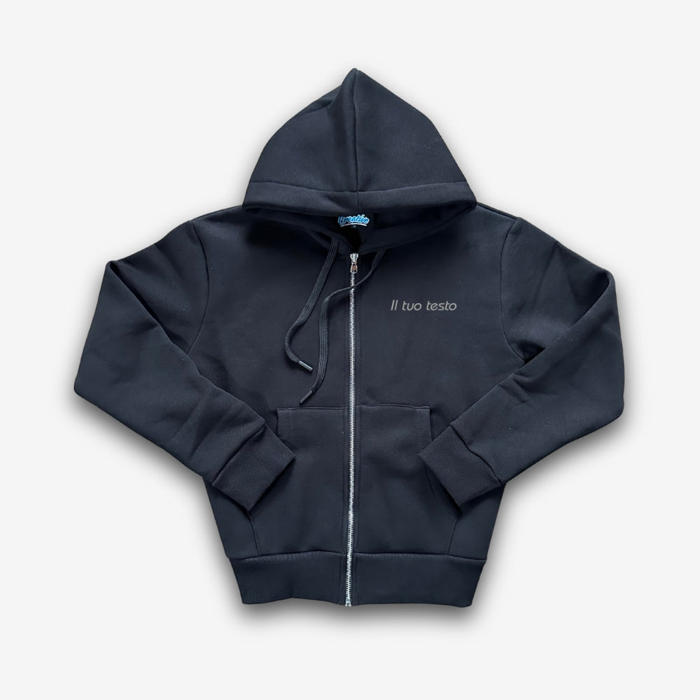 Felpa Donna con Zip e Cappuccio Personalizzata – Ricamo lato cuore