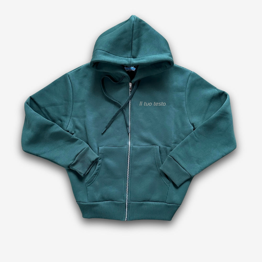 Felpa Donna con Zip e Cappuccio Personalizzata – Ricamo lato cuore