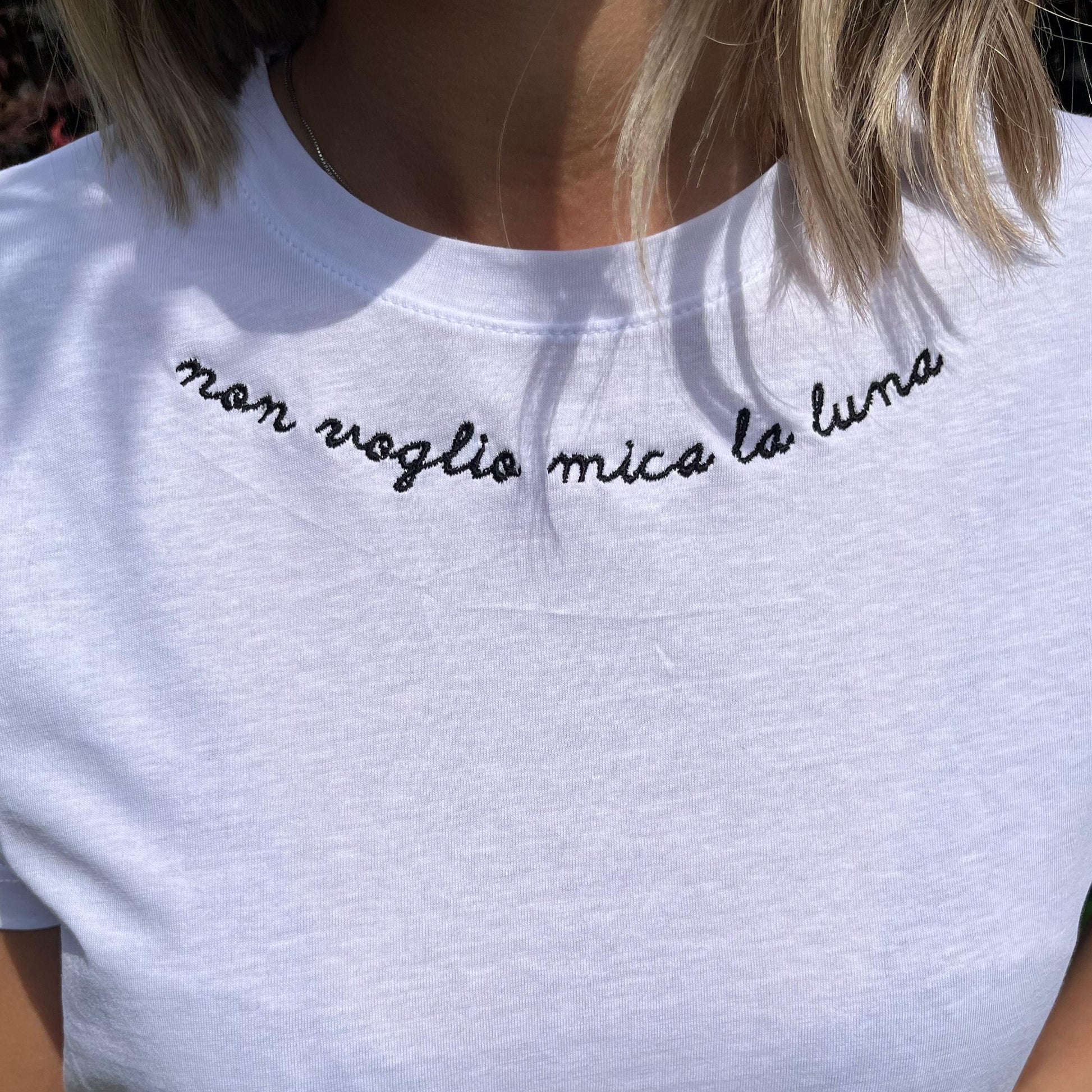t-shirt donna non voglio mica la luna