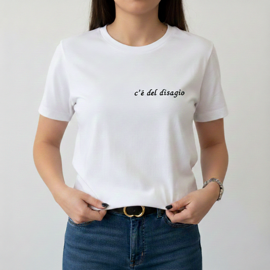 t-shirt donna ricamata disagio