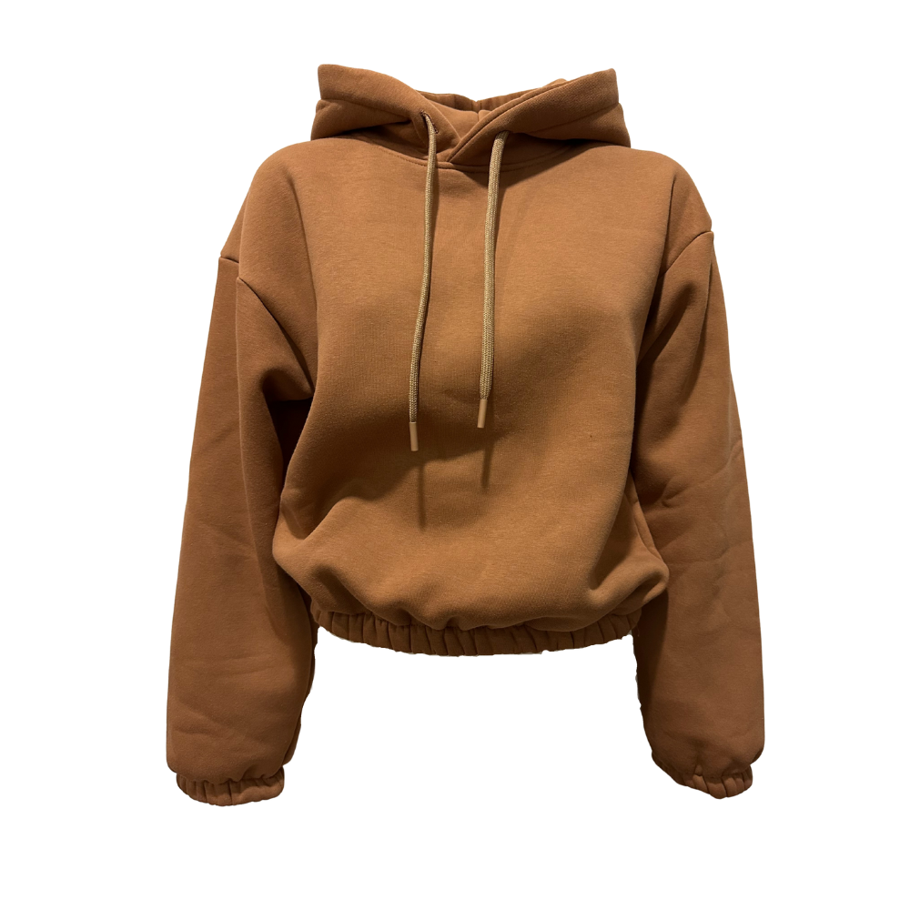 Felpa Crop Donna con Cappuccio "OGGI NERA" – Ricamo centrale