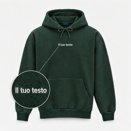 Felpa Uomo con Cappuccio Personalizzata – Ricamo Centrale o Lato Cuore