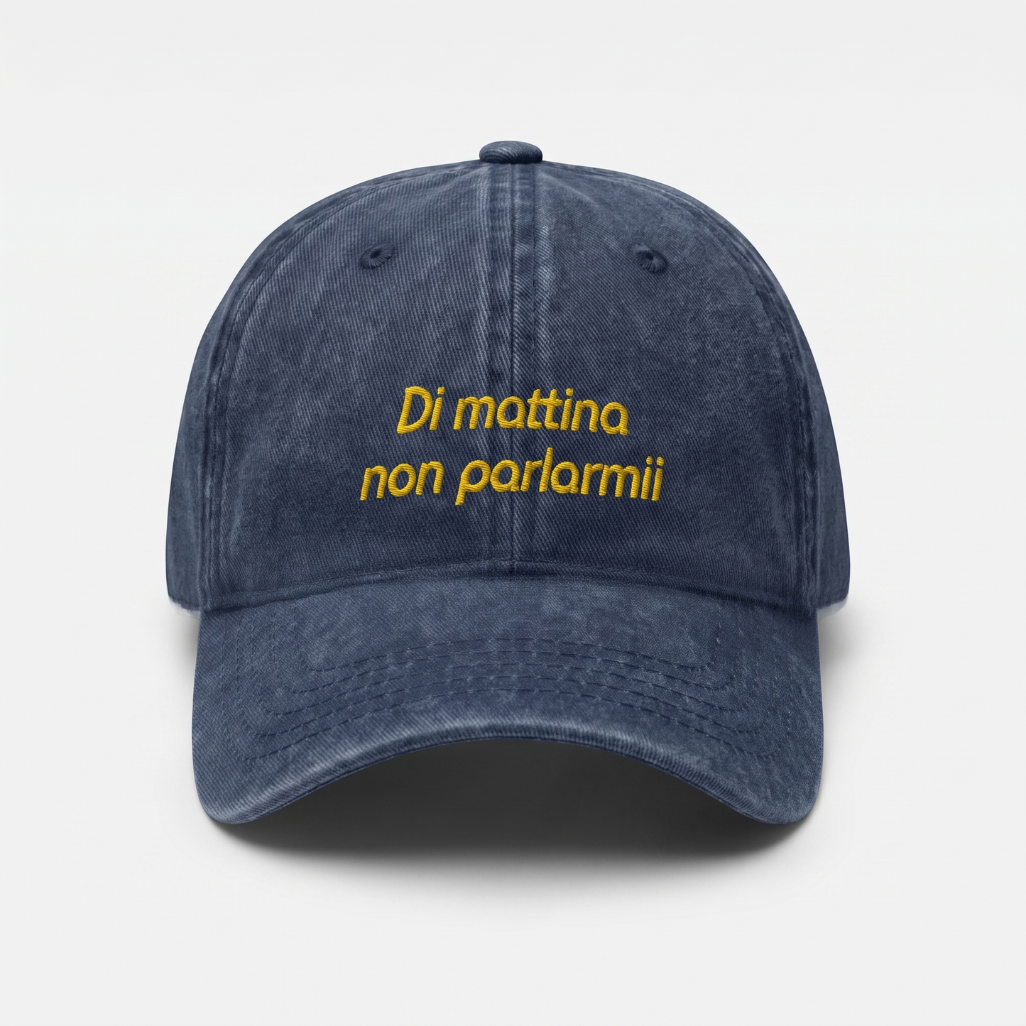 Cappellino Vintage " di mattina non parlarmi " Ricamato