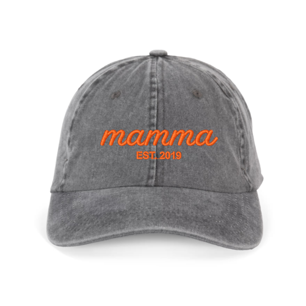 Cappellino personalizzato — MAMMA EST. con nomi ricamati