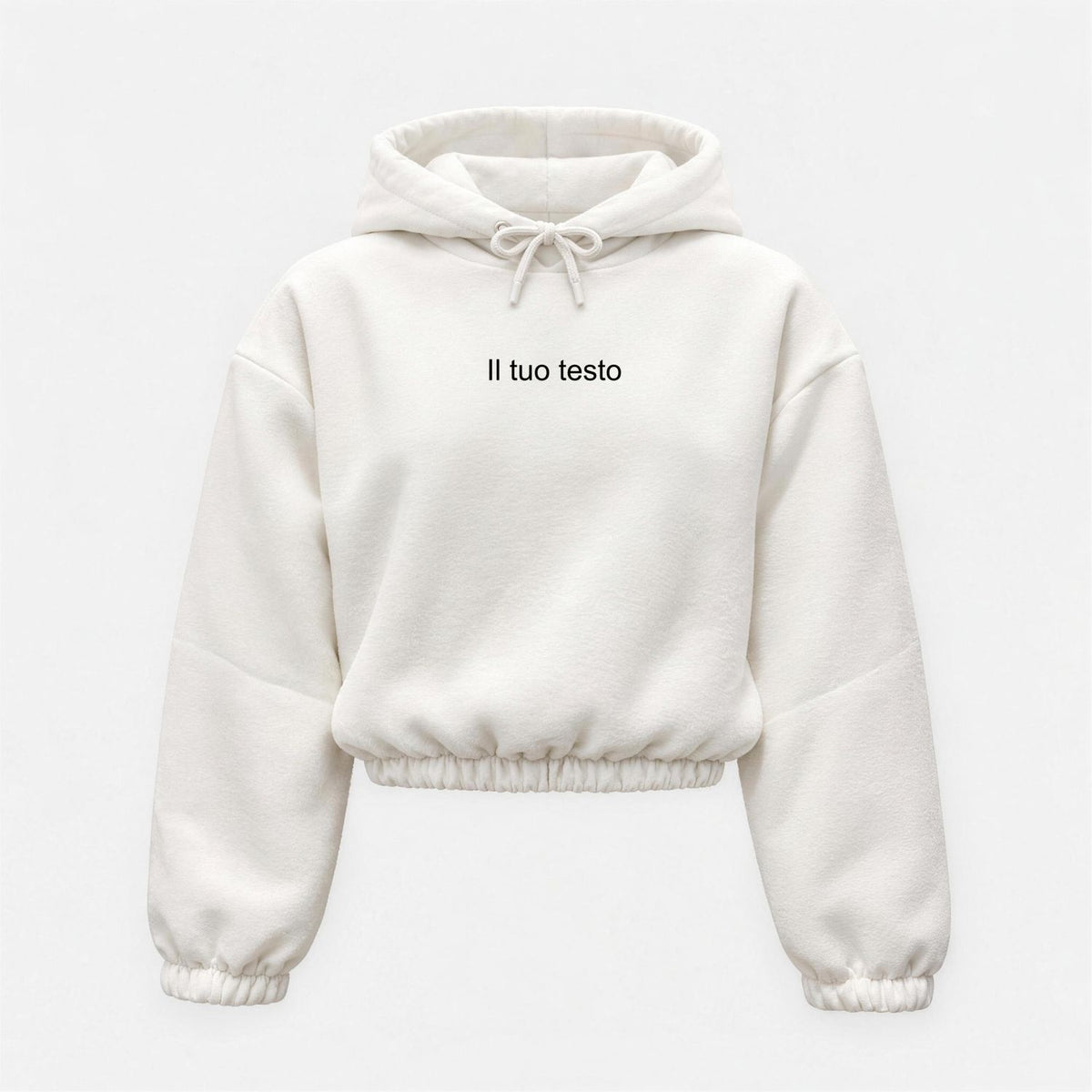 Felpa Donna CROP con Cappuccio Personalizzata – Ricamo Centrale o Lato Cuore