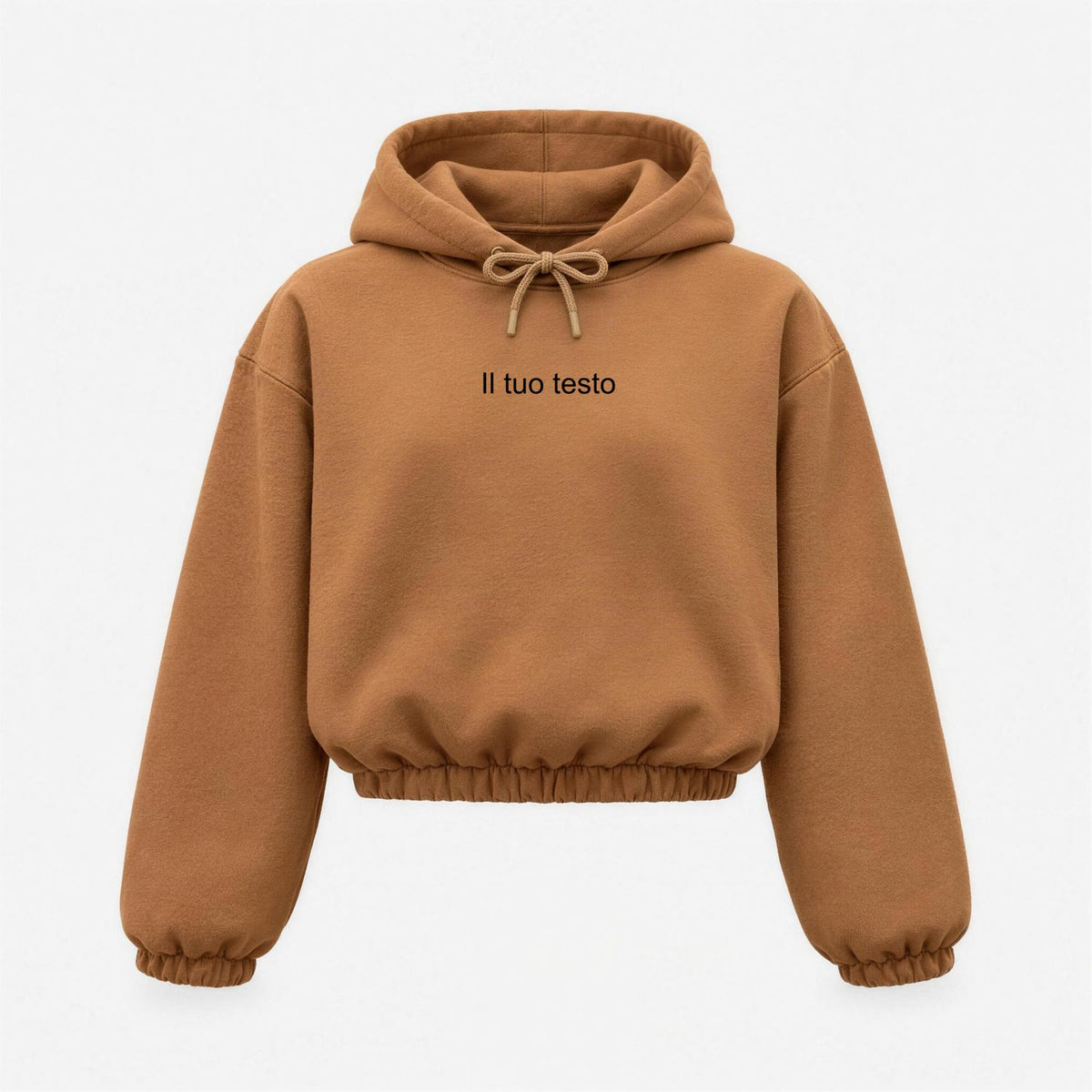 Felpa Donna CROP con Cappuccio Personalizzata – Ricamo Centrale o Lato Cuore