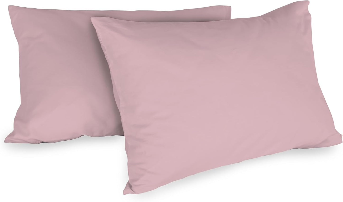 Lot de deux taies d’oreiller brodées premium (coton percale)