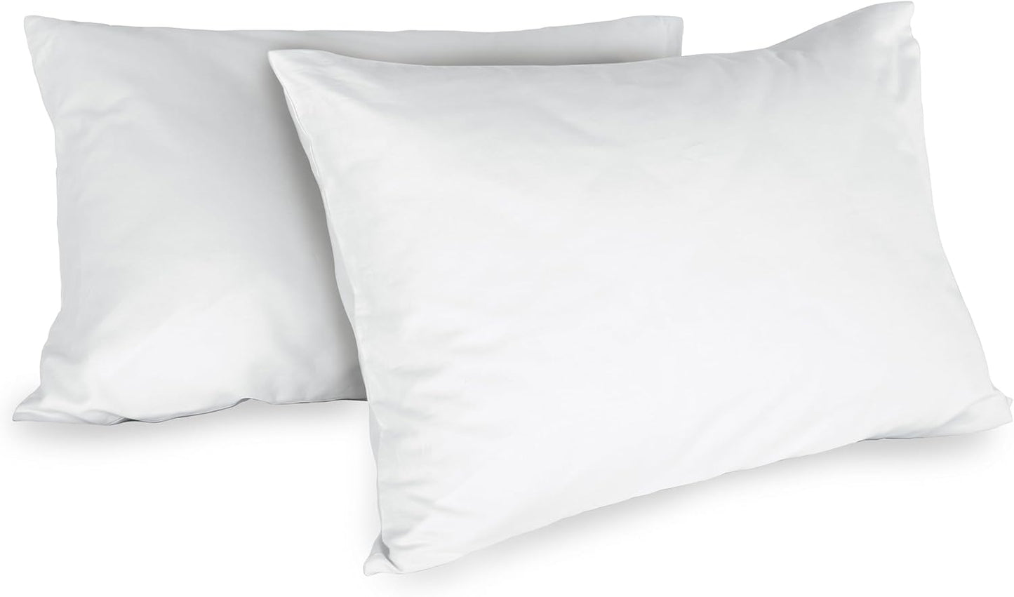 Lot de deux taies d’oreiller brodées premium (coton percale)