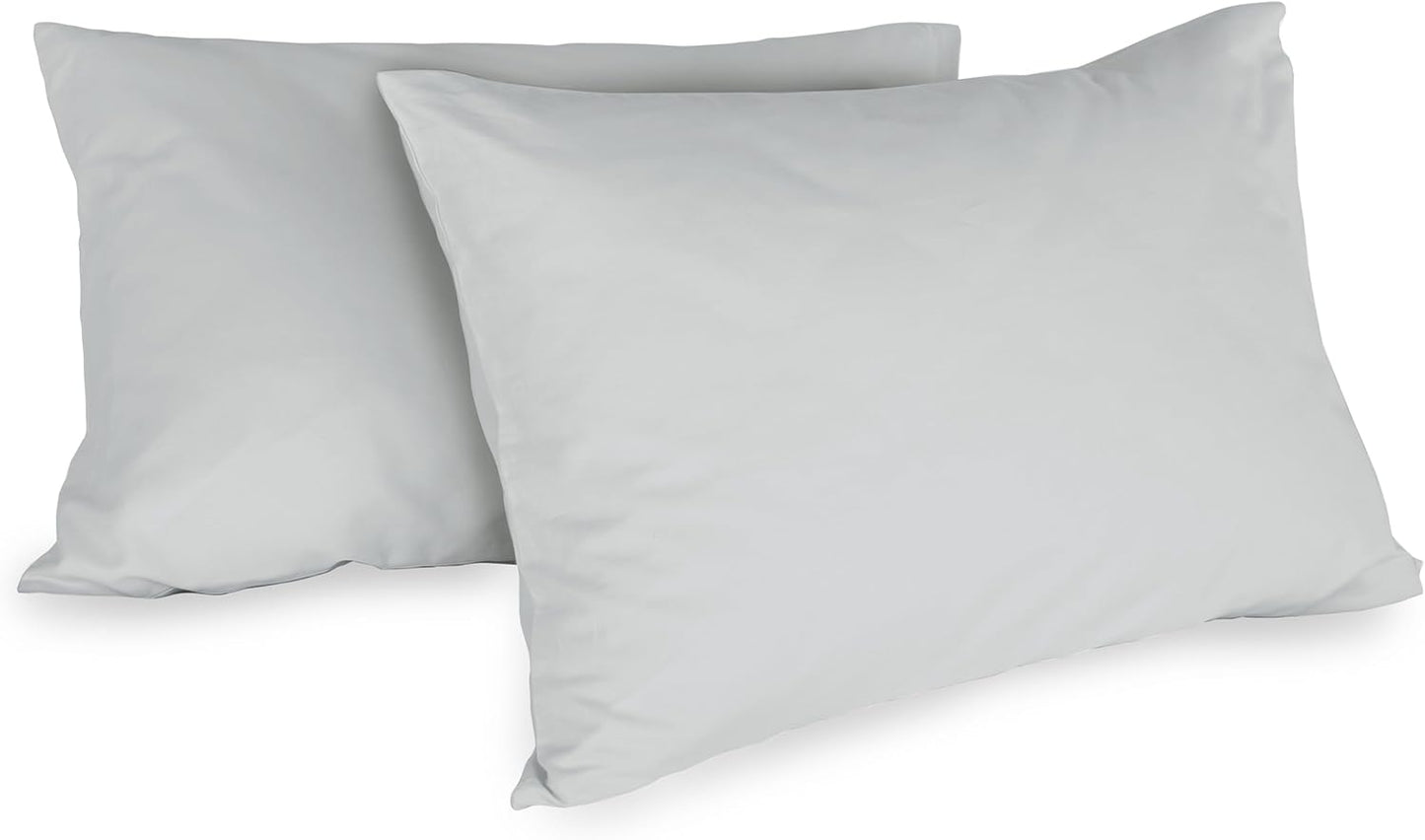 Lot de deux taies d’oreiller brodées premium (coton percale)