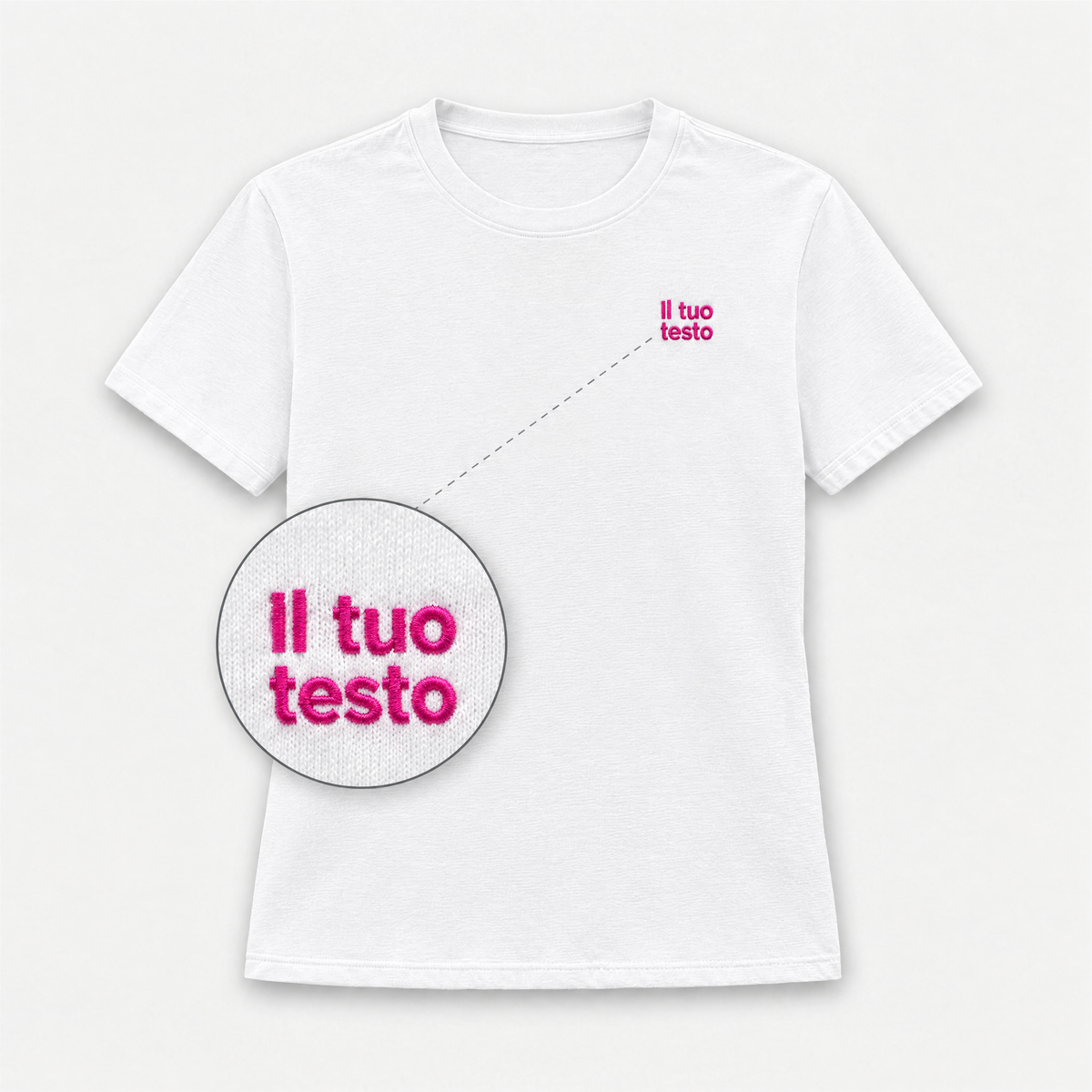 T-shirt Donna Personalizzata con Ricamo Centrale o Lato Cuore