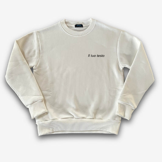 Women's Crewneck Sweatshirt with Personalized Embroidery on the Center or Side of the Heart