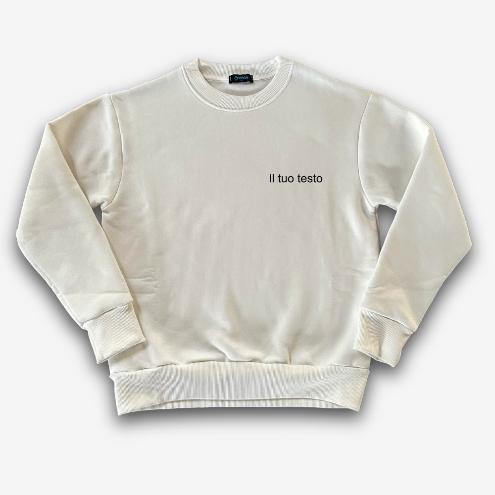 Felpa Donna Girocollo Personalizzata con Ricamo Centrale o Lato Cuore