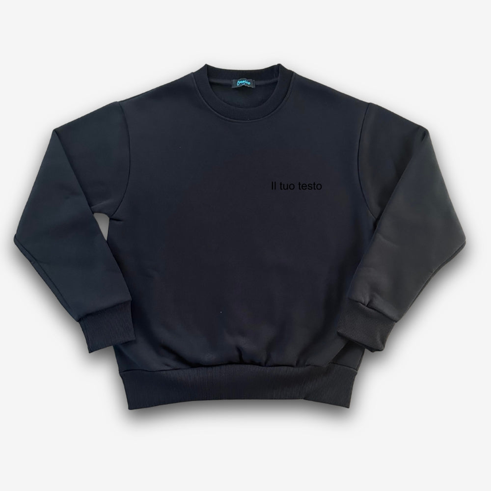 Felpa Donna Girocollo Personalizzata con Ricamo Centrale o Lato Cuore