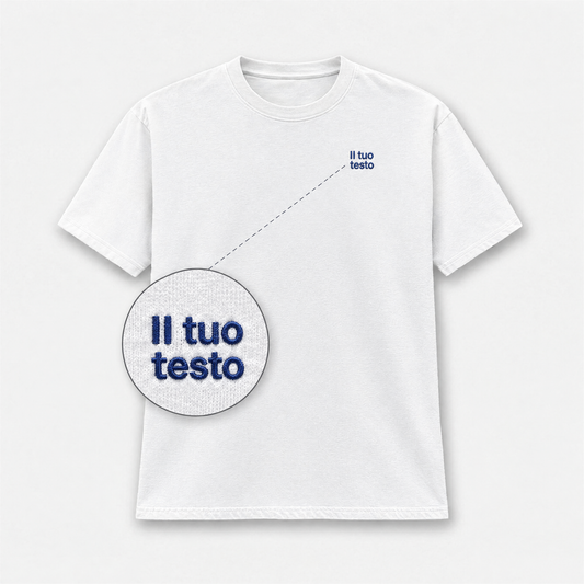 Men's T-shirt with Custom Embroidery in the Center or on the Heart Side