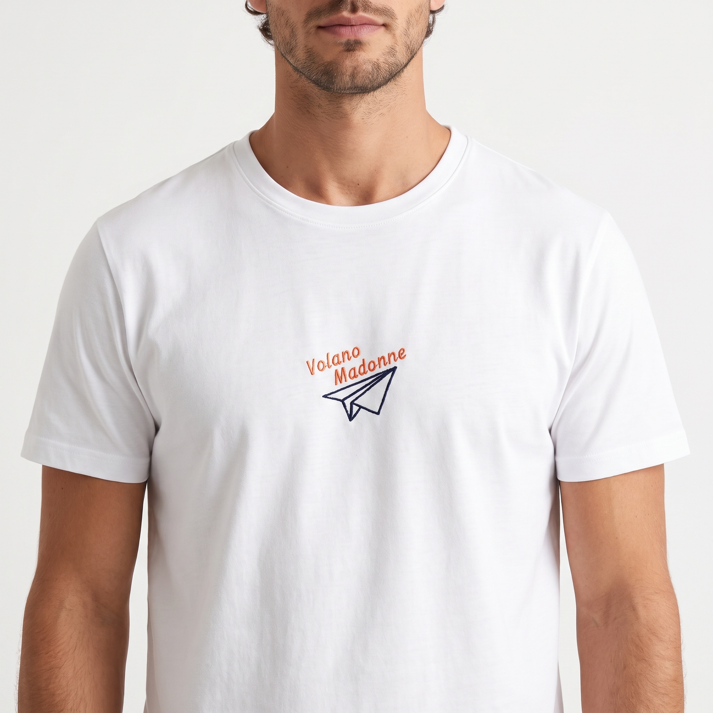 t-shirt uomo ricamata volano madonne

