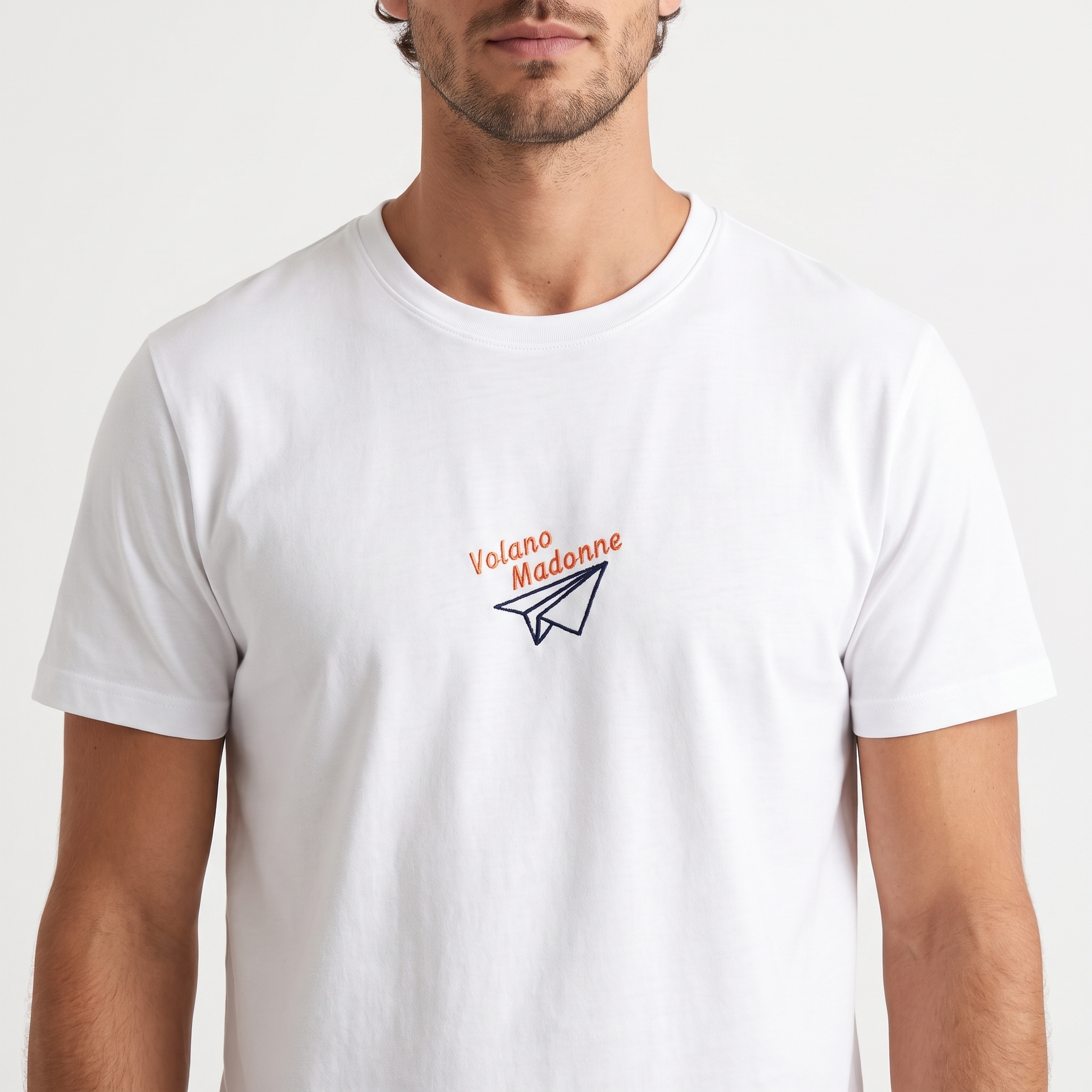 t-shirt uomo ricamata volano madonne
