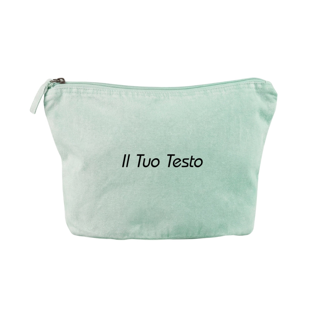 Pochette stone washed personalizzata con Ricamo