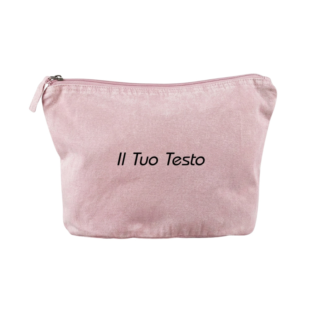Pochette stone washed personalizzata con Ricamo