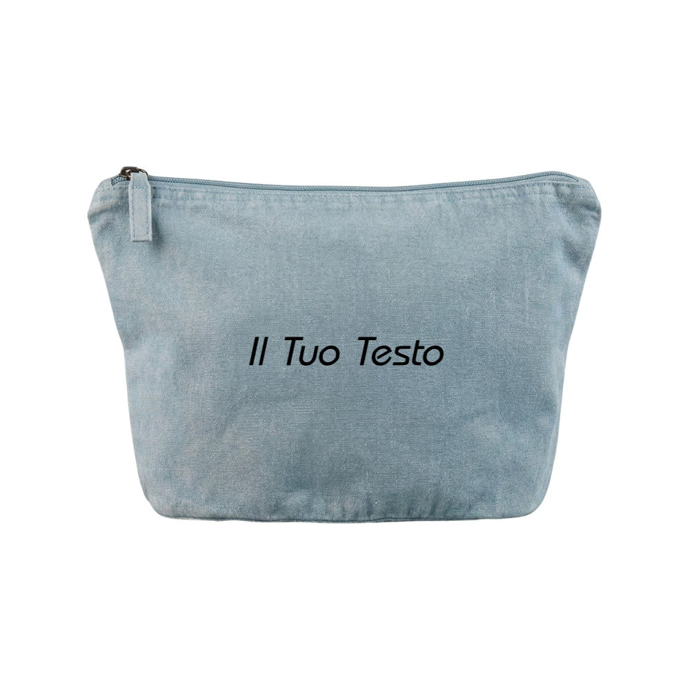Pochette stone washed personalizzata con Ricamo