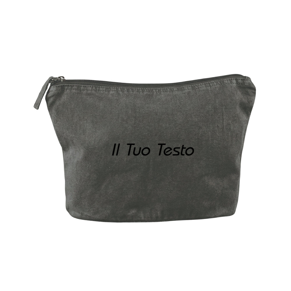 Pochette stone washed personalizzata con Ricamo
